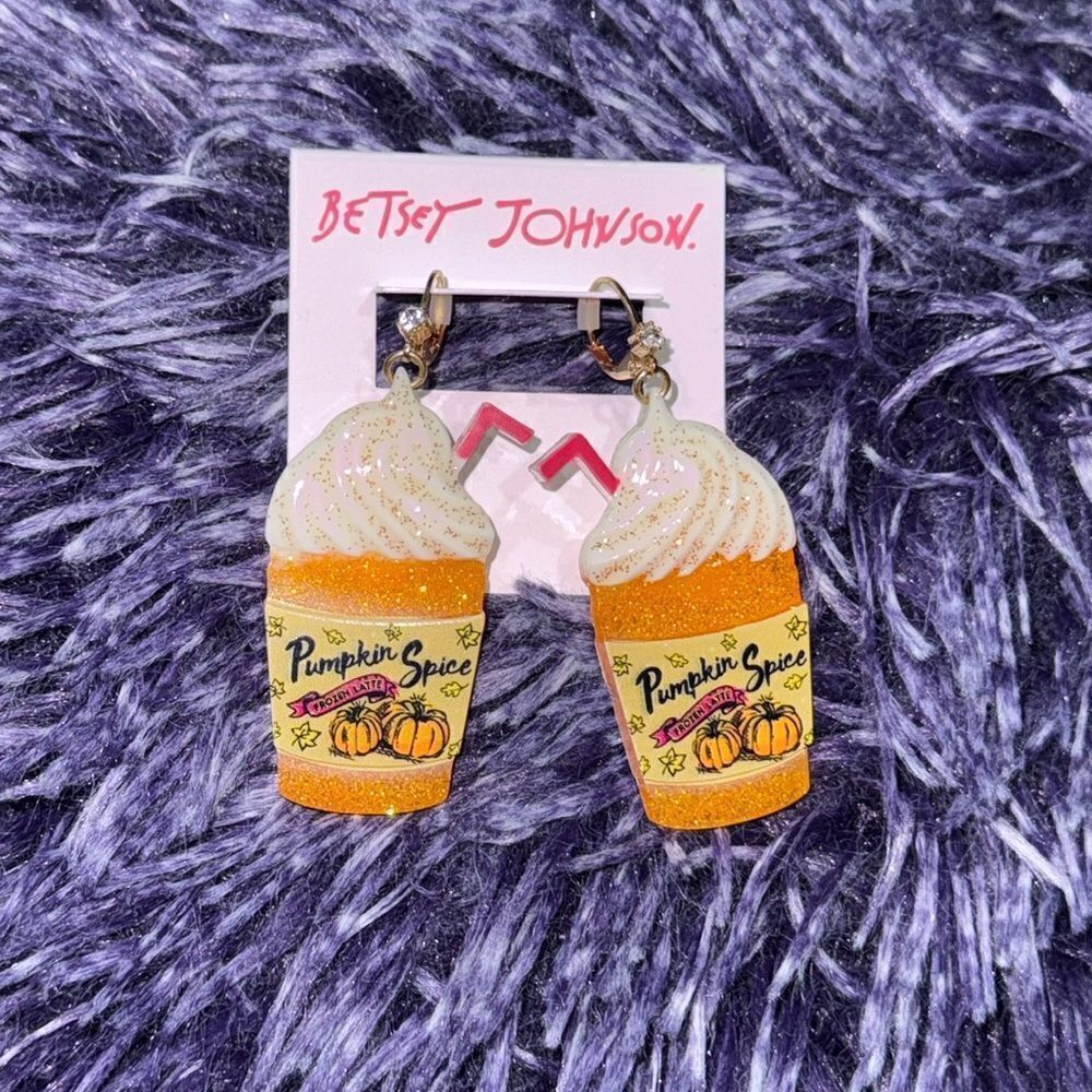 Betsey Johnson pumpkin spice earrings - Picture 3 of 5